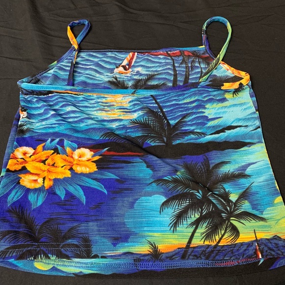 Retro 90’s Hawaiian Coverup Set Tank & Wrap Skirt - Picture 3 of 5